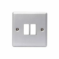 Coupon 👍 Masterplug MSTMC542 Metal Clad 2-Way 2-Gang Light Switch 👏