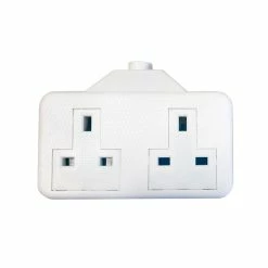 Best Pirce 💯 SMJ SMJRTS2GW White Trailing Extension Socket 13A 2-Gang ✔️